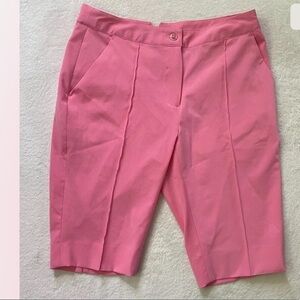 EP Pro Pink Lightweight Stretch Knee Length Athletic Golf Bermuda Shorts Size 2